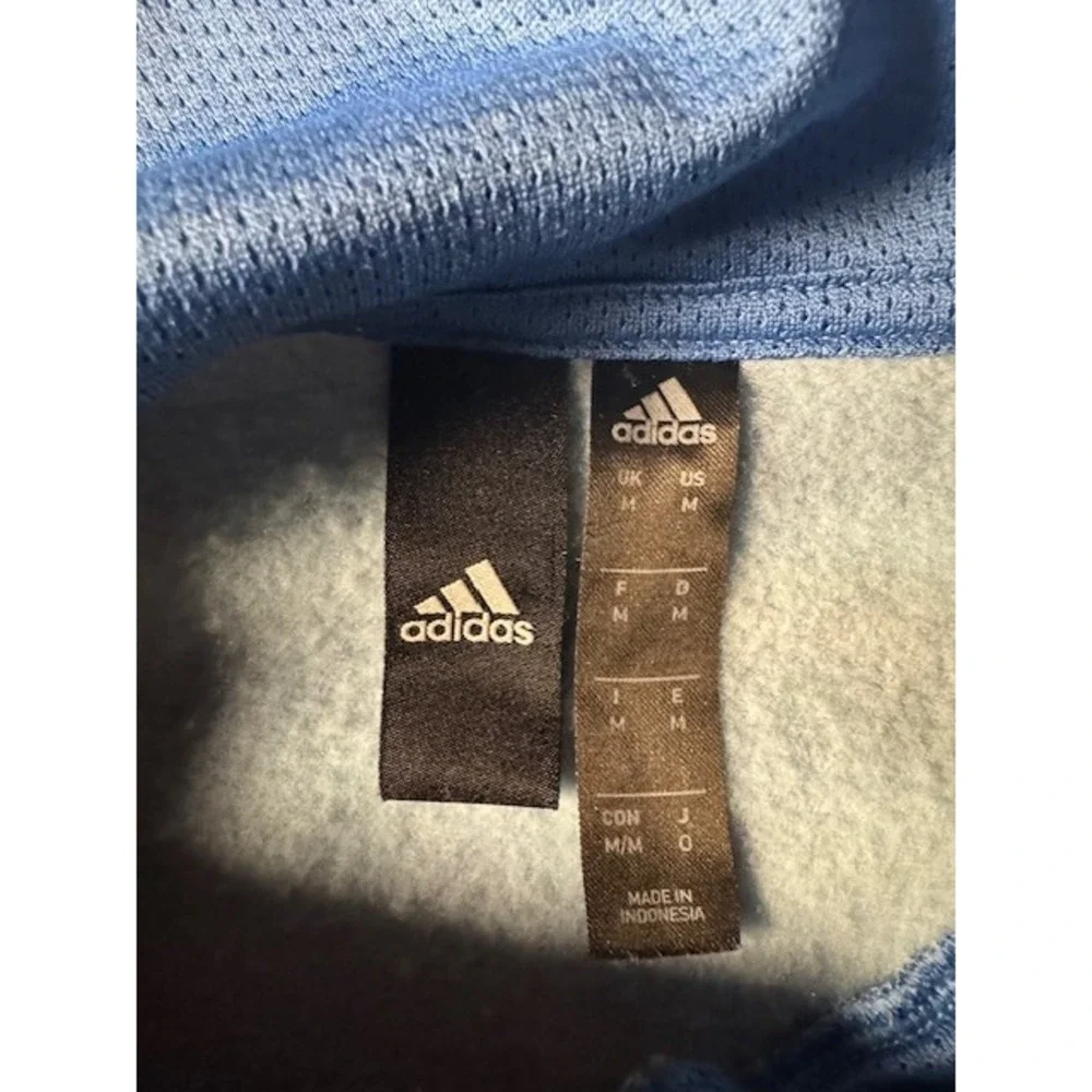 Adidas Hoodie Mens Medium Blue‎ Black Buffalo Plaid Camo Fleece Pullover Graphic